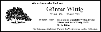 Anzeige von Günter Wittig von MGO