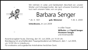 Anzeige von Barbara Senger von MGO