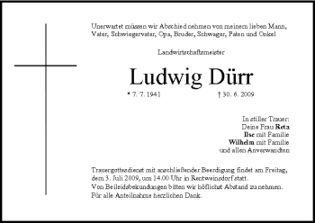 Anzeige von Ludwig Dürr von MGO