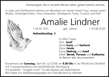 Anzeige von Amalie Lindner von MGO