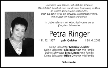 Anzeige von Petra Ringer von MGO