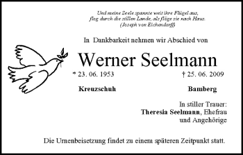Anzeige von Werner Seelmann von MGO
