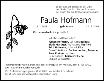 Anzeige von Paula Hofmann von MGO