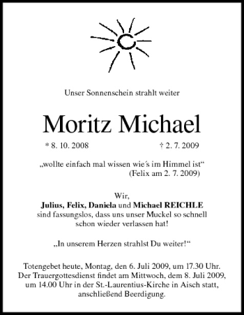 Anzeige von Moritz Michael von MGO