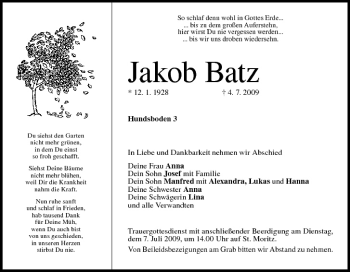 Anzeige von Jakob Batz von MGO