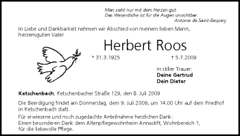 Anzeige von Herbert Roos von MGO