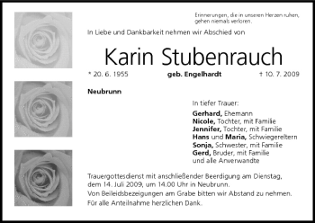 Anzeige von Karin Stubenrauch von MGO