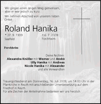 Anzeige von Roland Hanika von MGO