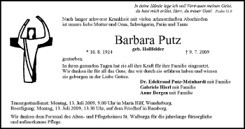 Anzeige von Barbara Putz von MGO
