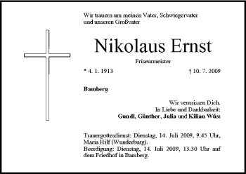 Anzeige von Nikolaus Ernst von MGO
