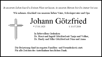 Anzeige von Johann Götzfried von MGO