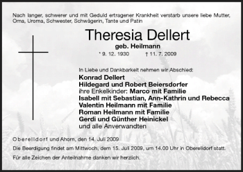 Anzeige von Theresia Dellert von MGO