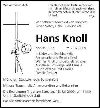 Anzeige von Hans Knoll von MGO
