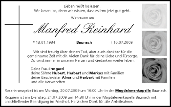 Anzeige von Manfred Reinhard von MGO