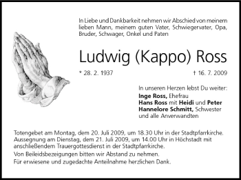 Anzeige von Ludwig Ross von MGO
