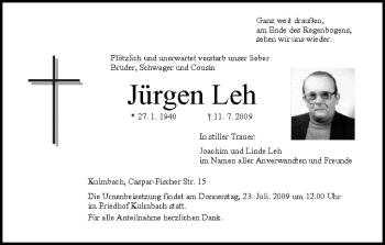 Anzeige von Jürgen Leh von MGO