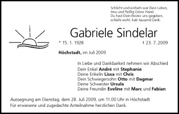 Anzeige von Gabriele Sindelar von MGO