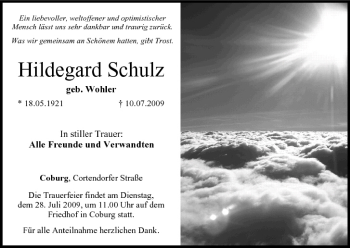 Anzeige von Hildegard Schulz von MGO
