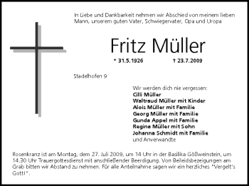 Anzeige von Fritz Müller von MGO