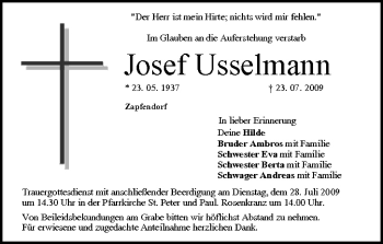 Anzeige von Josef Usselmann von MGO