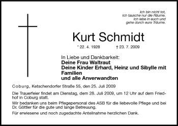 Anzeige von Kurt Schmidt von MGO