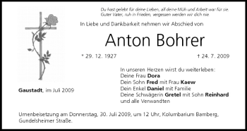 Anzeige von Anton Bohrer von MGO