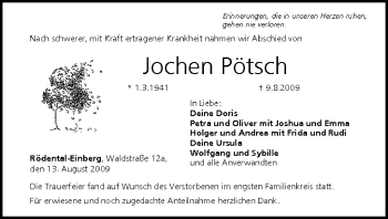 Anzeige von Jochen Pötsch von MGO