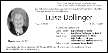 Anzeige von Luise Dollinger von MGO