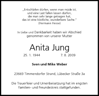 Anzeige von Anita Jung von MGO
