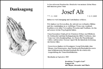 Anzeige von Josef Alt von MGO