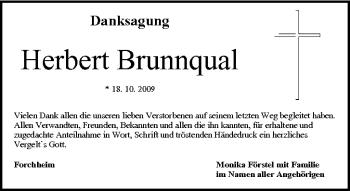 Anzeige von Herbert Brunnqual von MGO