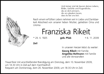 Anzeige von Franziska Rikeit von MGO