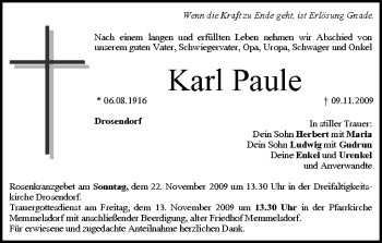 Anzeige von Karl Paule von MGO