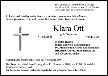 Anzeige von Klara Ott von MGO