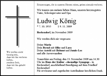 Anzeige von Ludwig König von MGO