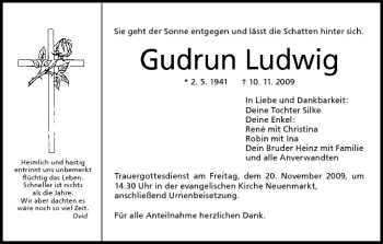Anzeige von Gudrun Ludwig von MGO