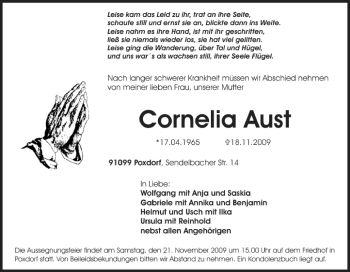 Anzeige von Cornelia Aust von MGO