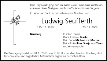 Anzeige von Ludwig Seufferth von MGO