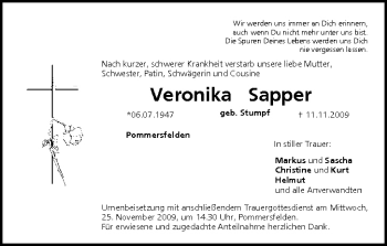 Anzeige von Veronika Sapper von MGO