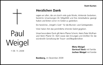 Anzeige von Paul Weigel von MGO