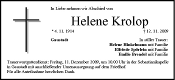 Anzeige von Helene Krolop von MGO