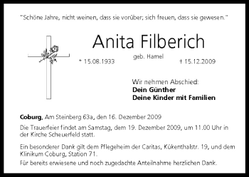 Anzeige von Anita Filberich von MGO