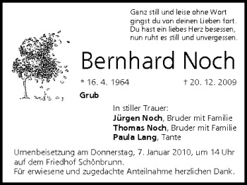 Anzeige von Bernhard Noch von MGO