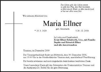 Anzeige von Maria Ellner von MGO