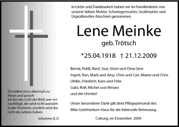 Anzeige von Lene Meinke von MGO