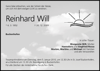 Anzeige von Reinhard Will von MGO