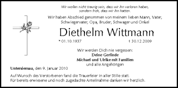 Anzeige von Diethelm Wittmann von MGO
