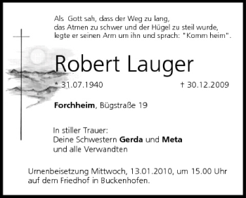 Anzeige von Robert Lauger von MGO