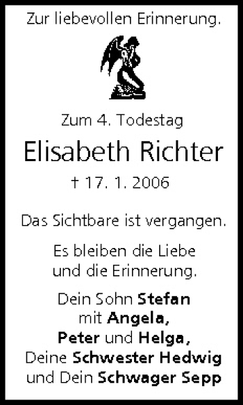 Anzeige von Elisabeth Richter von MGO
