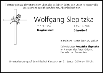 Anzeige von Wolfgang Slepitzka von MGO